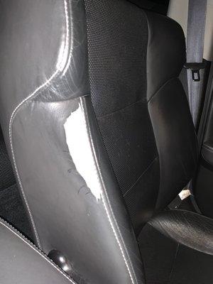 Driver seat tear