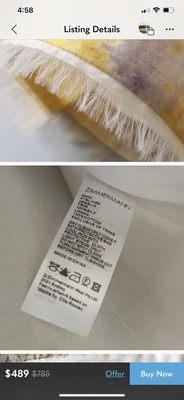 Designer label dry cleaning instructions