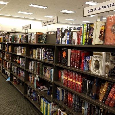 well stocked book shelves