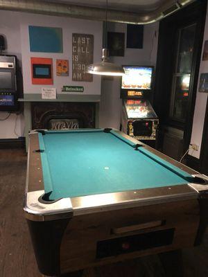 Renewed pool table and clean floors!