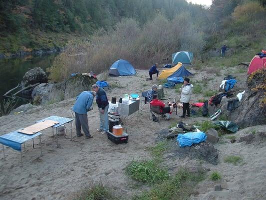 Overnight campsite along the river