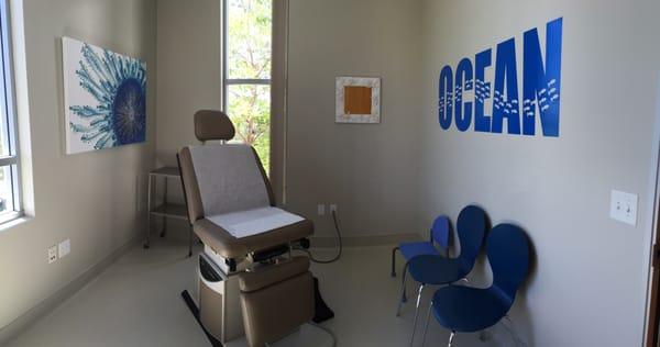 Our breathtaking ocean-themed procedure room!