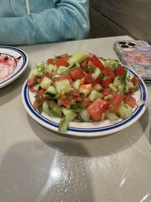 Israeli salad that came with goulash