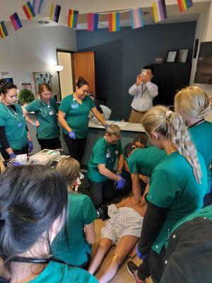 3rd Term Practical Nursing Students participated in a "Simulation Rodeo" in the lab. #iotlife