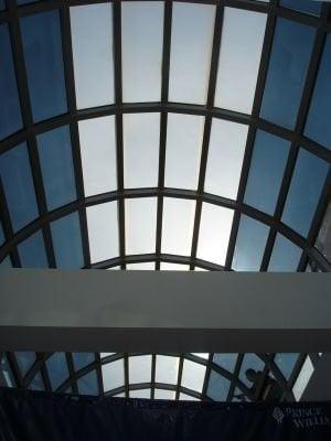 A canopy can be shaded with the use of 3M window films