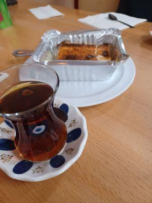 Turkish flan and tea