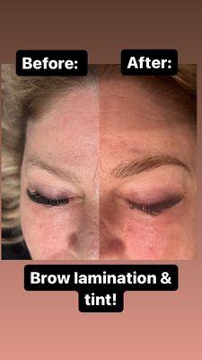 Brow Lamination and Tint!