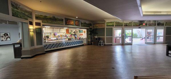 Inside the food court at the Parker Ranch Center.