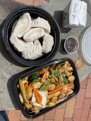 Dumplings and vegetable delight