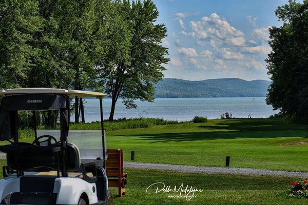 View from The Porch overlooking the 9th hole, lakefront!