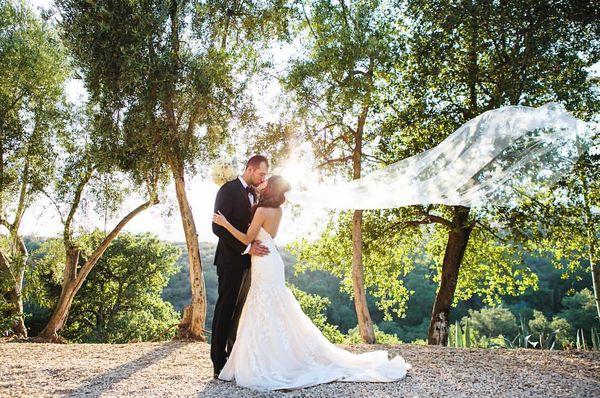 Dress and veil from Wedding Time