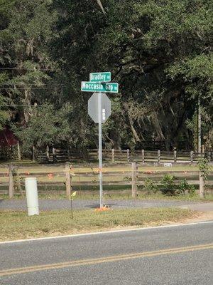 Technically they are on Moccasin Gap Road. This sign is across the road from the store.