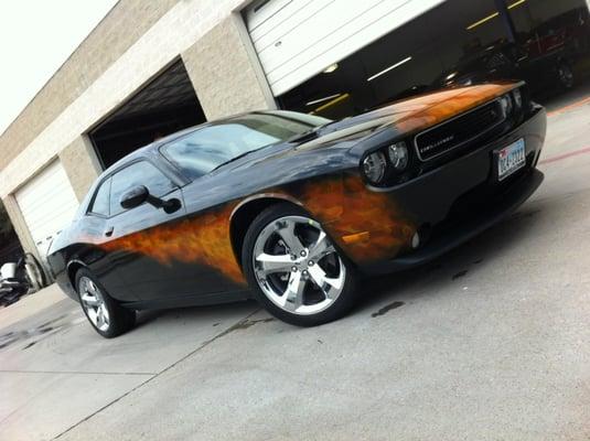 Airbrush flames paint job