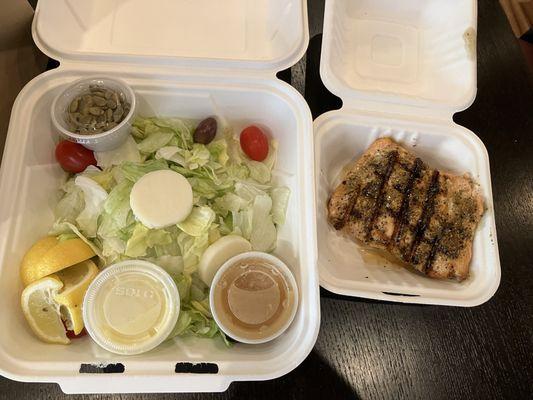 Bonefish House Salad and Salmon