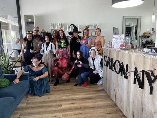 The salon on Halloween