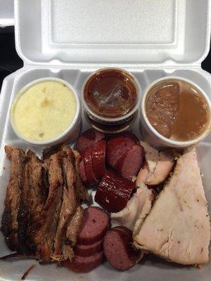 Three meat plate and ribs