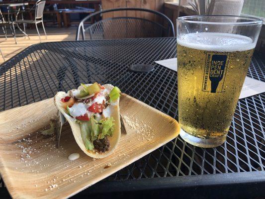 Emu taco and beer! Delish!!!