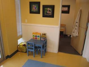 Play area for your children and toys for them to practice their future veterinary skills.