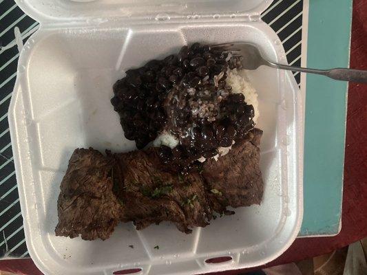 lb. Grilled Steak with 2 side orders: rice and beans. Just okay.