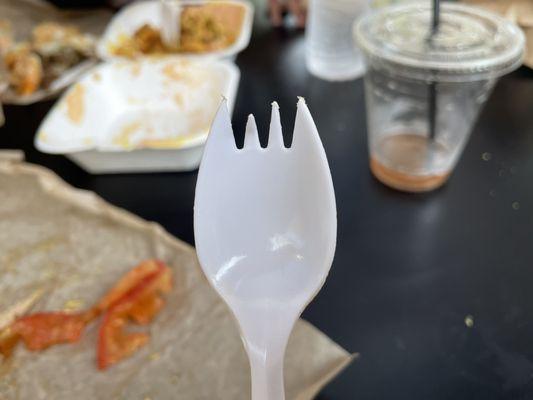 Here are the only kind of forks they offer.  Try eating fries with these.  You'll have a hell of a time.