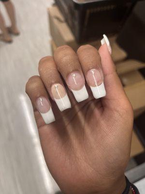 If you look at the bottom of the nails, they bulge out a bit bc of how thick they are