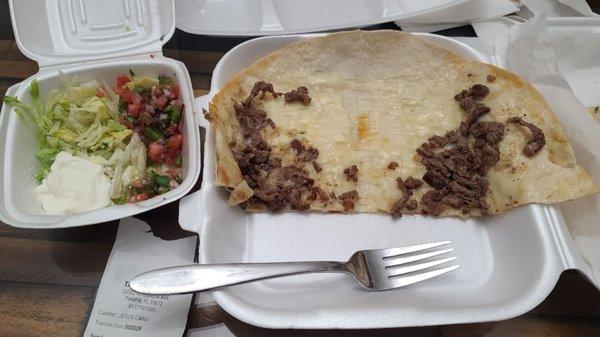 Steak quesadilla. Where's the meat?