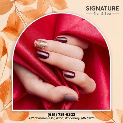 Adding a touch of burgundy to my nails - perfect for an elegant look