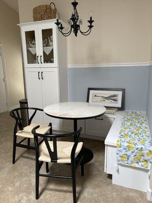 Breakfast nook and cabinet