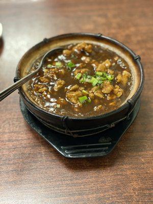 9.26.21 Minced pork and egg clay pot rice