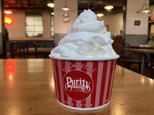 Small Sundae with Bulldog Crunch Ice Cream, Peanut Butter, Hot Fudge & Whipped Cream - excellent!