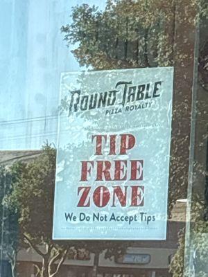 Ooooh they wrong! They got a whole sign advertising the fact that they don't allow customers to tip their staff! Rude.