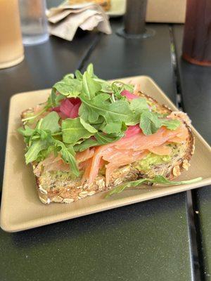 Smoked salmon avocado toast