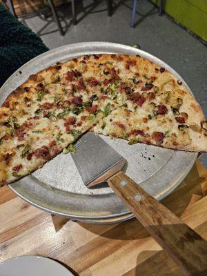 Otto's famous mashed potato, bacon, and scallion pizza. My favorite