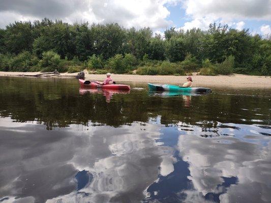 Calm waters make a relaxing river paddle.