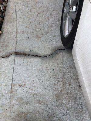 Carport post shifting causing cracks in driveway