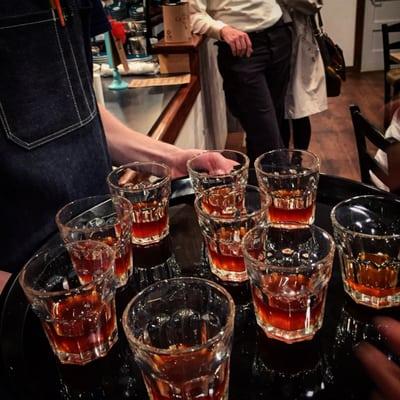 A coffee cupping. I'll take that entire tray, please.