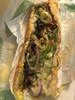 Steak and cheese sandwich