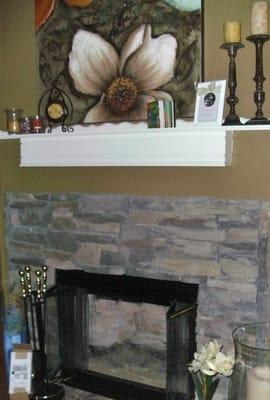 Custom Fireplace and Mantle- Stone work, carpentry & Interior paint