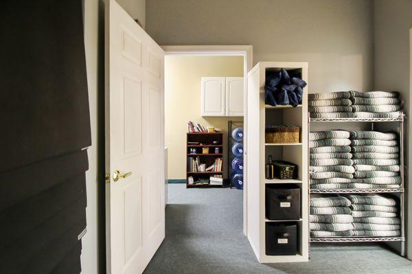 Prop room and doorway to laundry room.