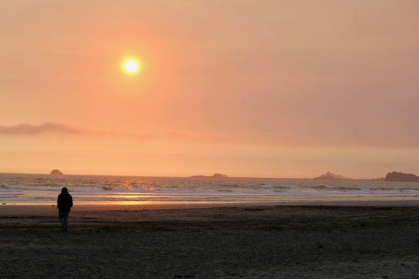 Sunset at Endert's Beach/Crescent Beach Picnic Area.