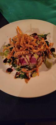 Ahi Tuna special with pickled slaw and a soy/Wasabi drizzle - delicious! December 2021