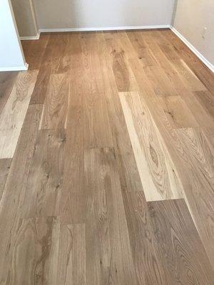 Our newly refinished White Oak floor.