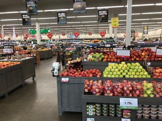 Produce section walking inside from the right entrance.