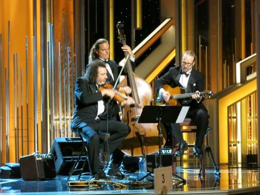 The Black Canary String Band playing the 2015 Golden Globes. This was the second year that they were asked to perform.