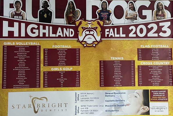 Proud sponsors of Highland High School!  Go Bulldogs!