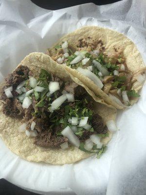 Tacos with tortillas hechas a mano with fresh masa where amazing!