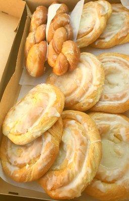 Pair of cinnamon twists and 8 cream cheese danishes from earlier this AM (4/14/21)