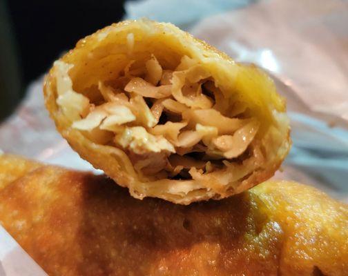 Inside the chicken egg roll