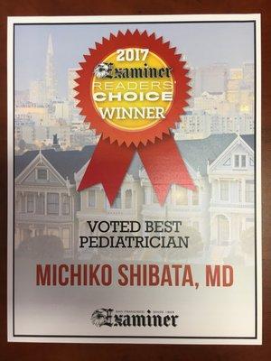 2017 SF Examiner Readers' Choice: Winner for Best Pediatrician