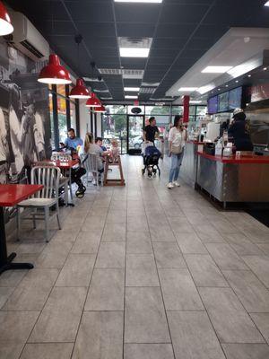 Inside of entire restaurant, seating area